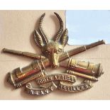 South Africa - South African Heavy Artillery - Brass - Late strike Buck's Horns parted - ears