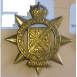 Canada - The West Nova Scotia Regiment Cap Badge - Brass KC