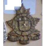 Canada - The Kent Regiment Officers Cap Badge - Bronze KC