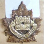 Canada - The Forth Garry Horse 1912 Cap Badge - Bi-Metal