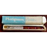 Pens - Platignum Petite with chromed cap and marble effect body. Excellent condition in original box