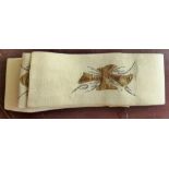 Religious-Vicars silk stole-cream with a fish and a starfish in gold silver embroidery