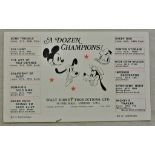 A Dozen Champions - flyers for Disney cartoons (5, 8.5" x5"). These 12 cartons feature some of the