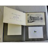 An small album of Christmas cards many from military units, HQ, London clubs MCC etc, 1900's/1960'