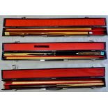 A Teno pro case and a John Pulman Cue (poor)-An MBS case and cue, case poor, cue reasonable-A