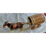 Wagon and Horse - Horse is Porcelain - Wagon Wood no makers mark