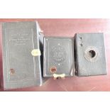 Box brownie - (3) model F, patented in USA - portrait Hawkeye No.2-(1) J & B Insignia.