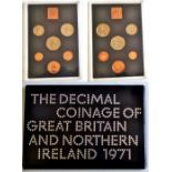 1971 Proof Set - Decimal Coinage Set 50 New Pence 'Britannia' to 1/2 New Pence in sealed plastic