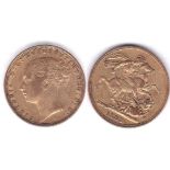 1883 Sovereign, Sydney Mint, S3858E, AVF