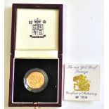 1994 Gold Proof Sovereign Royal Mint Box and Certificate (SC2)