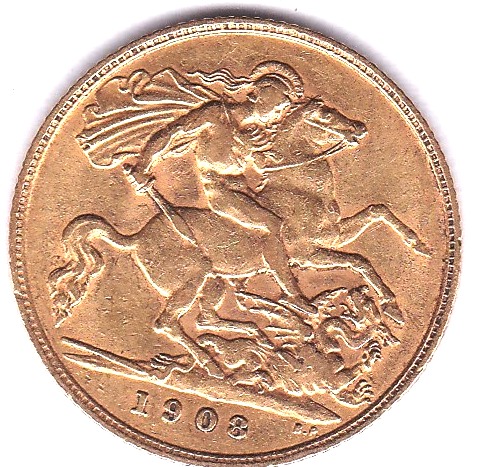 1908 Half Sovereign, GF - Image 2 of 3