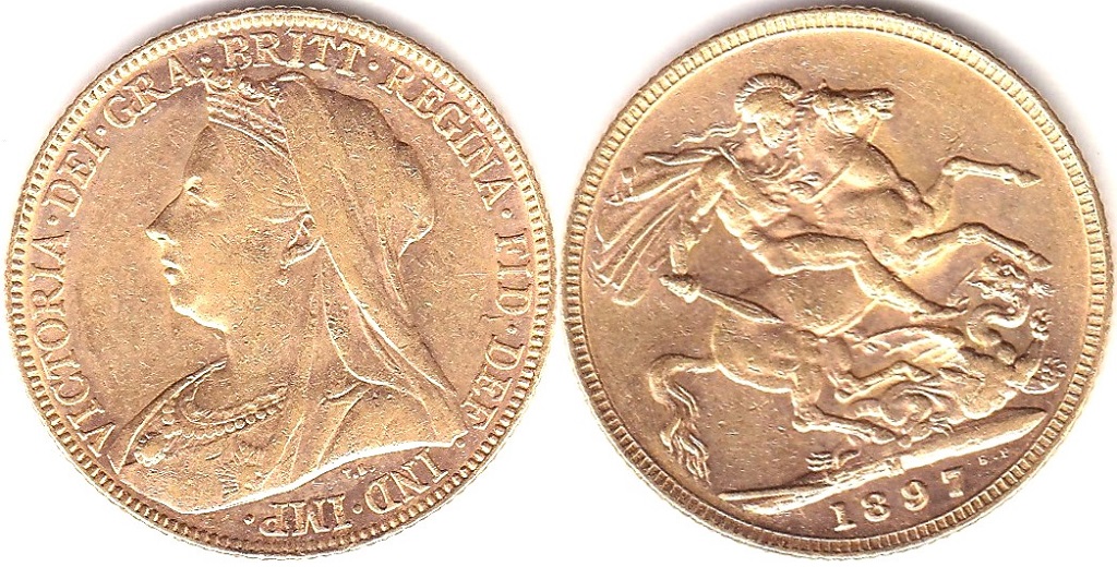 1897 Sovereign, Melbourne Mint, AVF, S3875