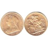 1897 Sovereign, Melbourne Mint, AVF, S3875
