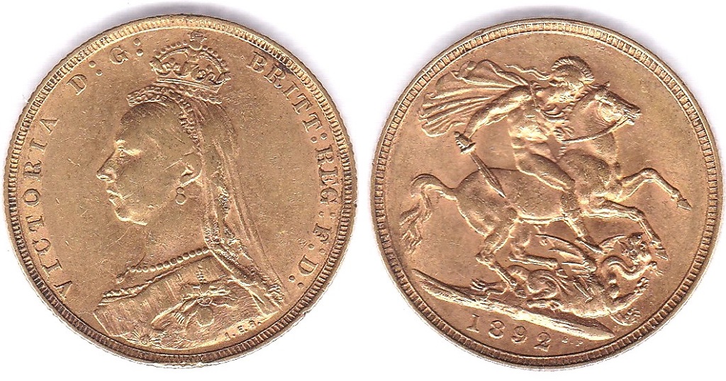 1892 Sovereign, VF