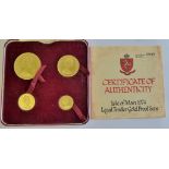 Gold Isle of Man 1974 £5 to Half Sovereign Gold Proof Set, cased with certificate (2,500 minted)