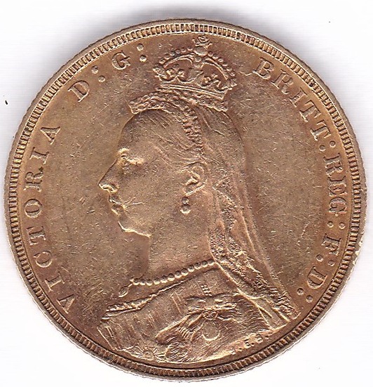 1890 Sovereign, Melbourne Mint, AVF, S3867B - Image 2 of 3