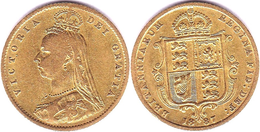 1887 Half Sovereign (J.H.) VF