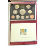 1998 Proof Set 0 Prince of Wales' 50th Birthday £5, Bimetallic £2, UK £1, 'EU' 50p to 1p in red