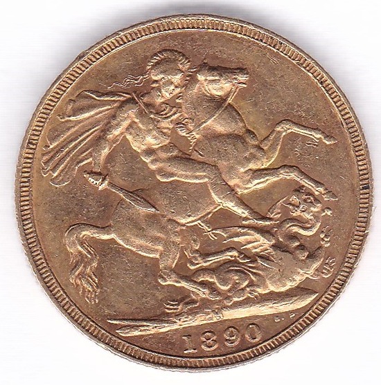 1890 Sovereign, Melbourne Mint, AVF, S3867B - Image 3 of 3