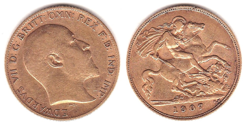 1907 Half Sovereign, GF