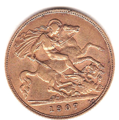 1907 Half Sovereign, GF - Image 2 of 3