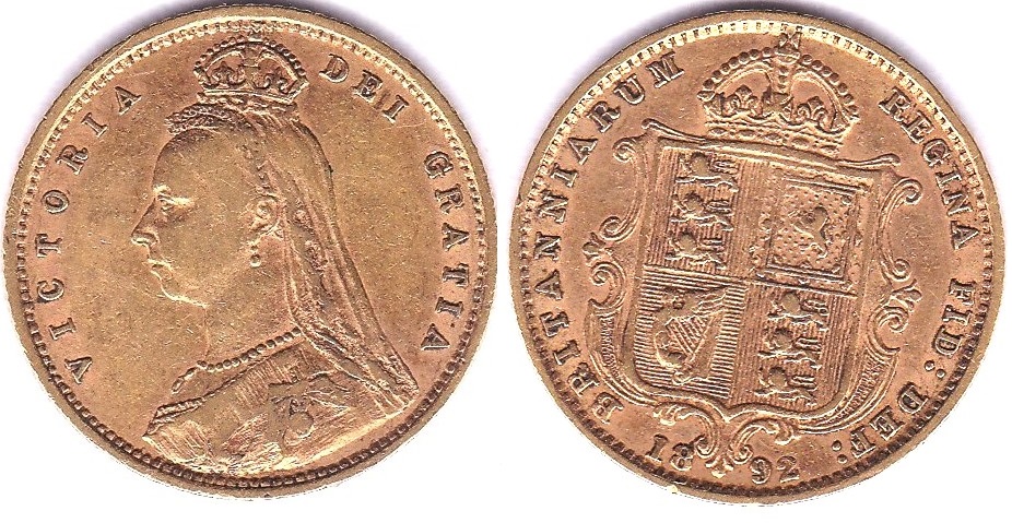 1892 Half Sovereign, AVF