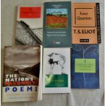 Mixed lot of Poem books(6) - kid - signs in leaves of grass-Short and Sweet- Four Quartets-Crow-
