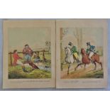 Vintage Humorous Prints (2) late 19th century including: An attempt to get a horse out of a brook