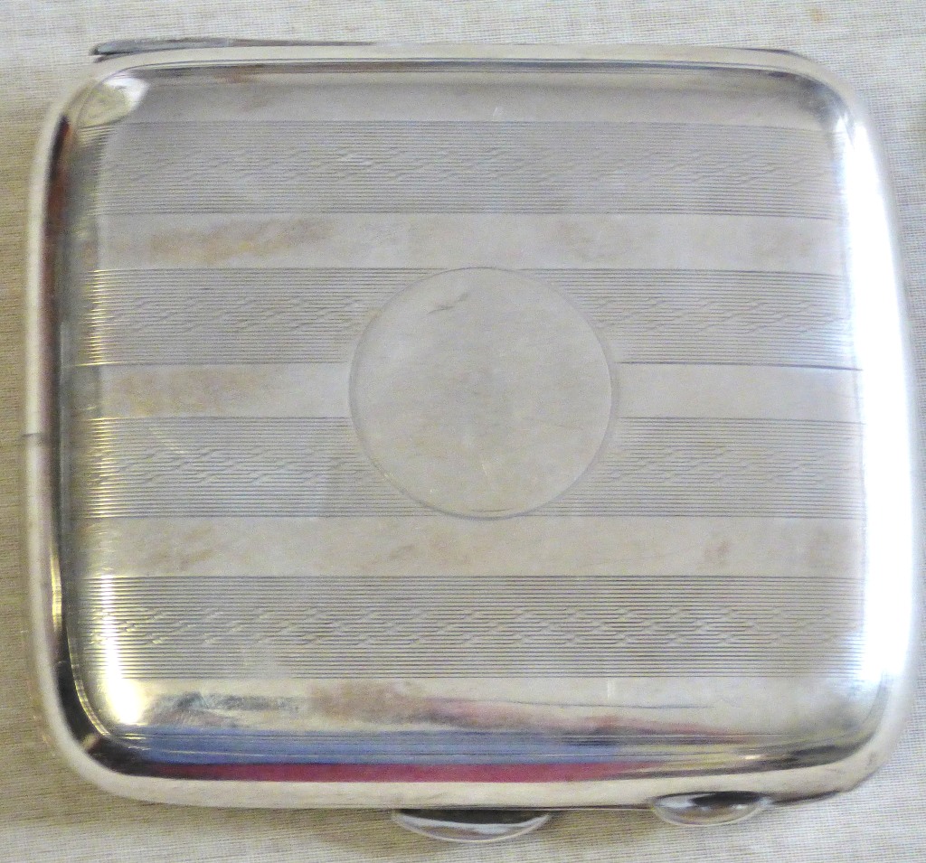 Silver Cigarette case, hallmarked for Chester 1915, good condition 125grams