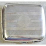 Silver Cigarette case, hallmarked for Chester 1915, good condition 125grams