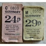 Bus Tickets - Guernsey - Unopened of 50 - 24p & 29p (100) quite scarce-Randalls 'VB' Ales & Stout on