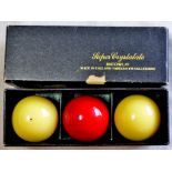 Super Crystallite Billiard Balls-2.1/16", in original box, Match Play, made in England.