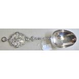 Silver Very large decorative spoon, 30cm silver bowl hallmarked London 1893, the handle is of