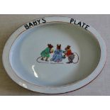 China - Large Babies food bowl by Paragon C1950's some wear 21cm x 16cm