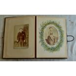 Photograph Album-A large leather - bound album fastened with a brass catch, there is an