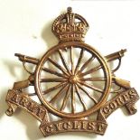 British WWI Army Cyclist Corps Cap Badge (Brass, slider) 16 spoke variant