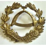 British WWI 7th Battalion, The Hampshire Regiment Officers Cap badge (Brass, lugs)