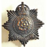 British WWII Hampshire Regiment Officers Cap Badge (blackened brass,) an excellent badge