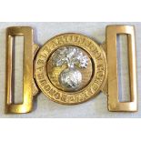 British Pre-WWII Honourable Artillery Company Belt Officers Buckle, Bi-metal construction. Rare