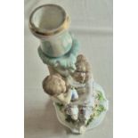 porcelain Candle Holder no chips - lady and buy - good condition