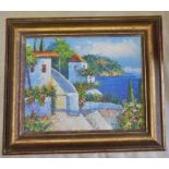 Painting - delightful scene of the ocean, Artist Nickey (Local Artist) framed