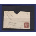 Hampshire - Part Cover With imperforated Penny Red and 'Redbridge Penny Post', (HA1082) Rated 'E-F',