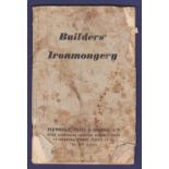 Builders ironmongery, produced by Plowright, Pratt and Harbage. 1920's - 30's booklet. Front cover