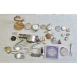 Mixed lot-Interesting lot, watch faces, silver, coins etc