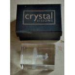 Crystal Vision - Glass engraved spitfire in original box