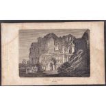 Vintage Print - Castle Acre Priory, Norfolk, July 1802, drawing by E days