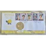 Great Britain 1999 Princess Diana Memorial Five Pound Coin and Stamp Set cover - Kensington Gardens,