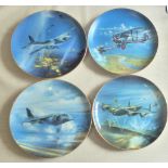 Plates-The Royal Air Force Association-Danbury Mint-Auro Lancaster-DeHavilland Mosquito-Hawker