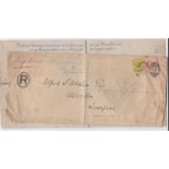 1878 registered Envelope-2d Fee paid, label on reverse giving compensation rates, some foxing-(1894)