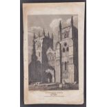 Vintage Print - St Margaret Church - West front Kings Lynn-Published by Vener Head + Sharpe - Oct